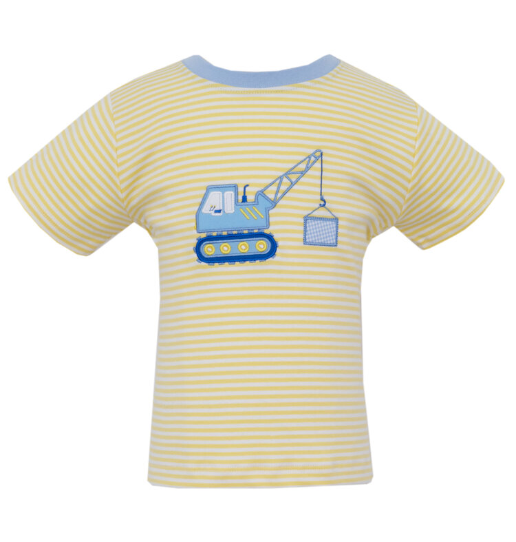 Claire & Charlie Yellow Stripe Crane Shirt