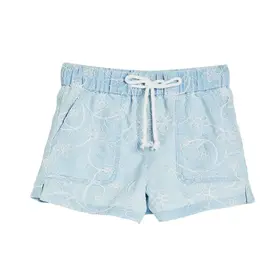 Tractr Blue Embossed Floral Short