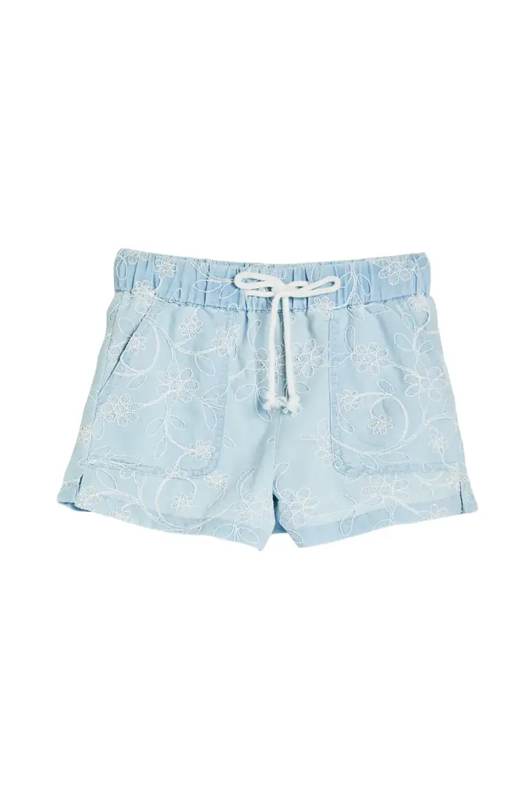 Tractr Blue Embossed Floral Short