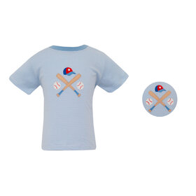 Claire & Charlie Blue Stripe Baseball Shirt