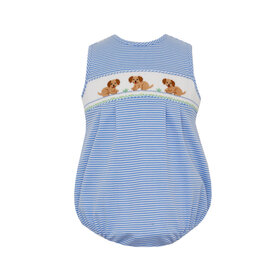 Petit Bebe Blue Stripe Garden Puppies Bubble