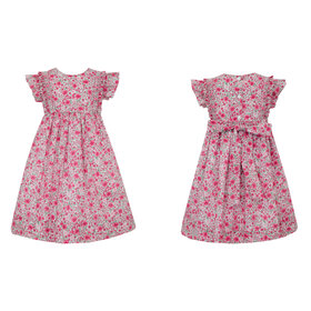 Claire & Charlie Pink Roses Smocked Dress