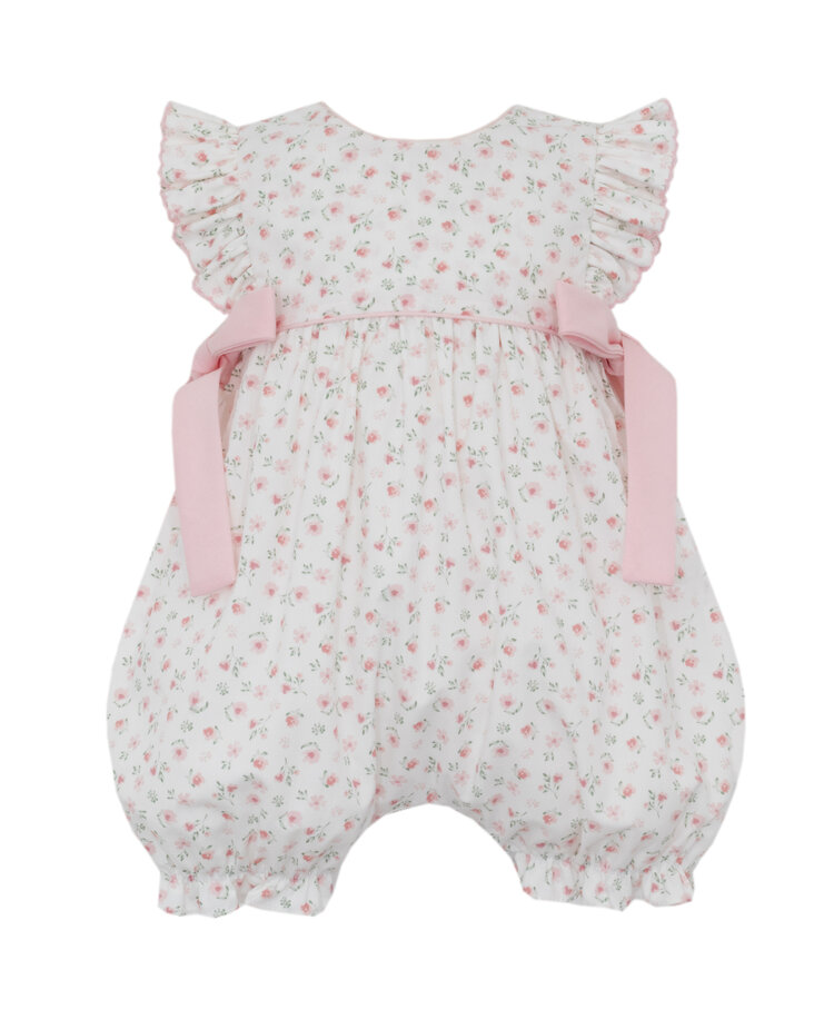 Petit Bebe Pink Floral W/Side Bows Bubble