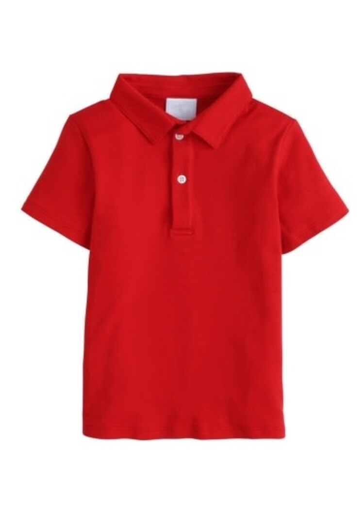 Little English Red Short Sleeve Solid Polo
