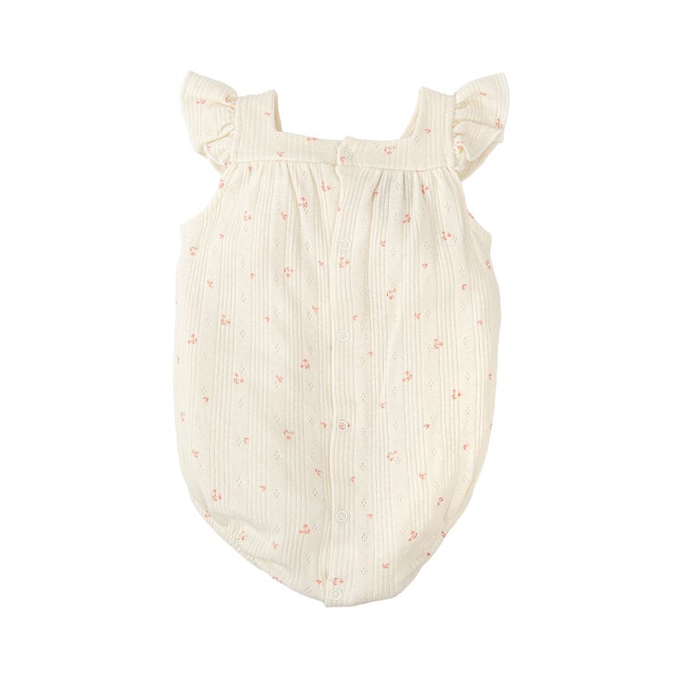 Babidu Cream Floral Pointelle Bubble