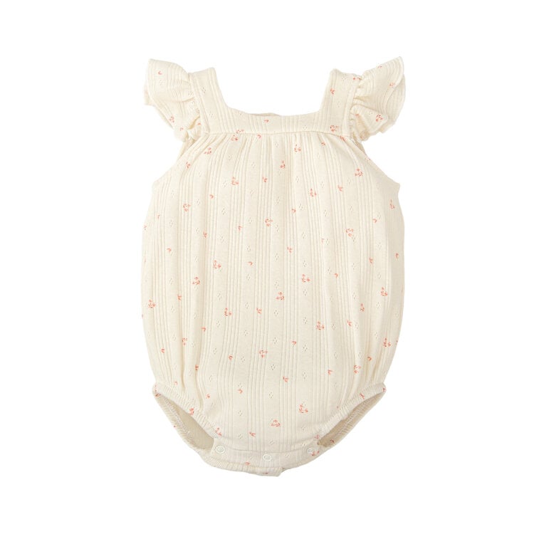 Babidu Cream Floral Pointelle Bubble