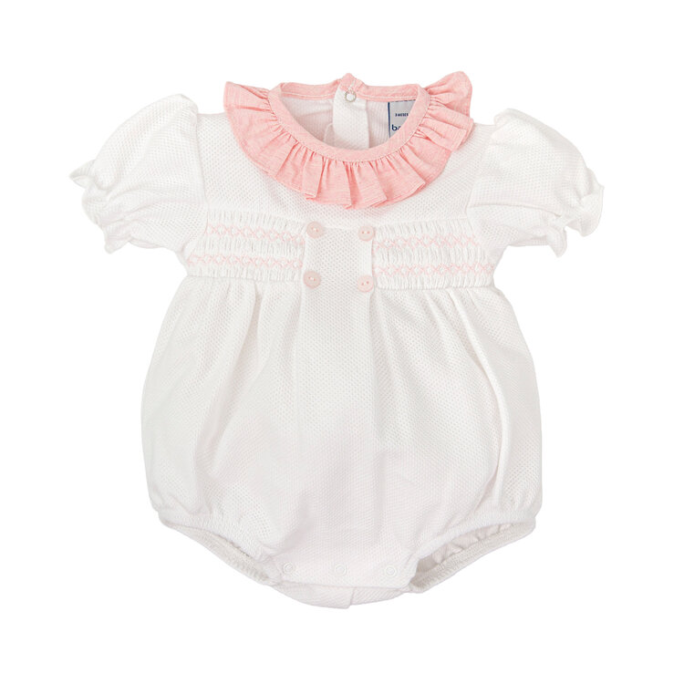 Babidu Pink Ruffle Collar Button Bubble