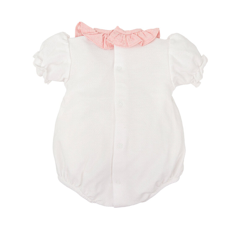 Babidu Pink Ruffle Collar Button Bubble