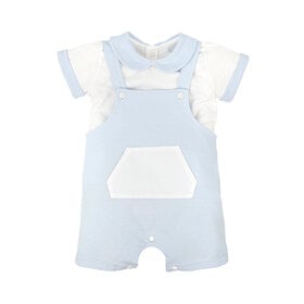 Babidu Blue and White Overall Set