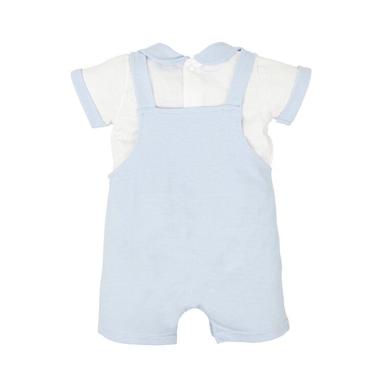 Babidu Blue and White Overall Set