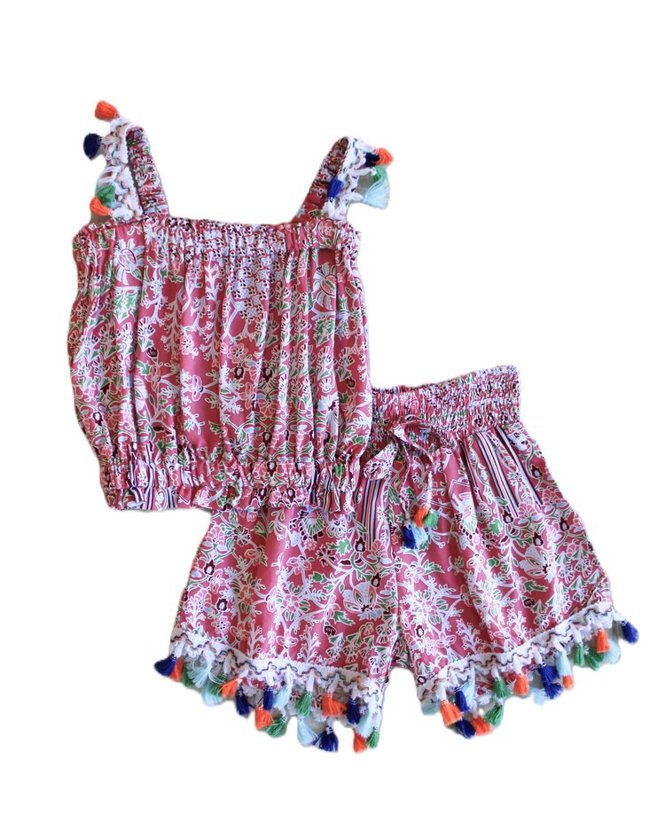 Fringe Boho Coral Short