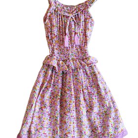 Bela &  Nuni Mimosa Pink Floral Lace Hem Dress