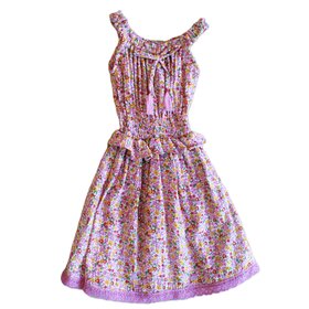 Mimosa Pink Floral Lace Hem Dress