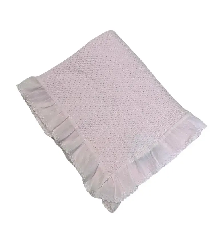A Soft Idea Stonewashed Dotted Swiss Ruffle Blanket