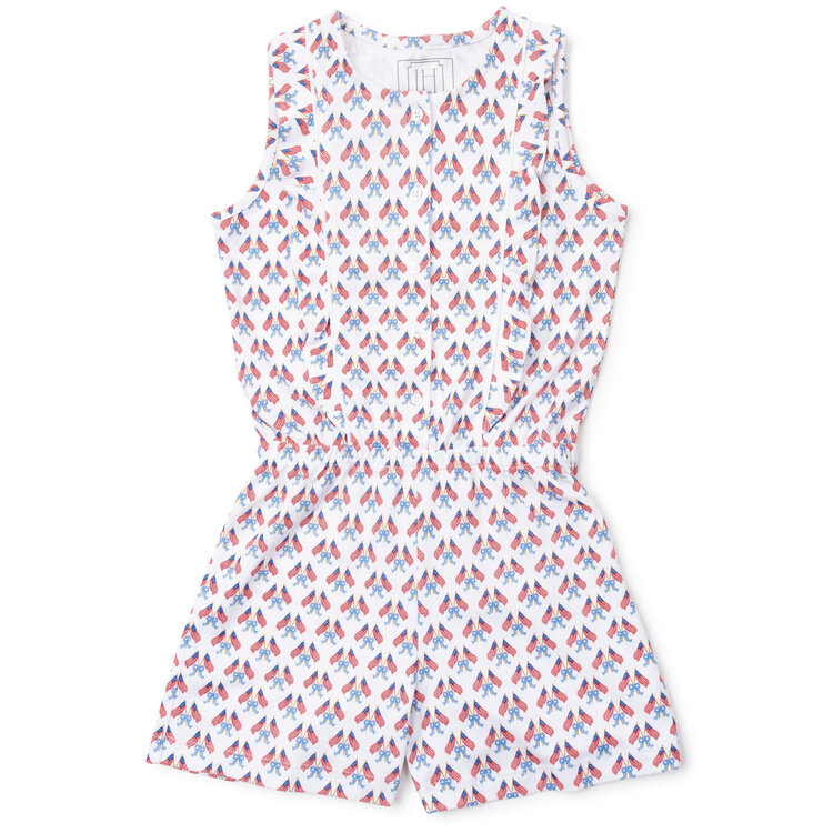Lila + Hayes Stars, Stripes, & Bows Lola Romper