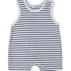 Kissy Kissy Blue Stripe Terry Romper