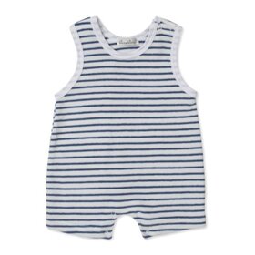 Kissy Kissy Blue Stripe Terry Romper