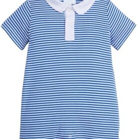 Little English Royal Stripe Peter Pan Polo Romper