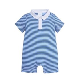 Little English Royal Stripe Peter Pan Polo Romper