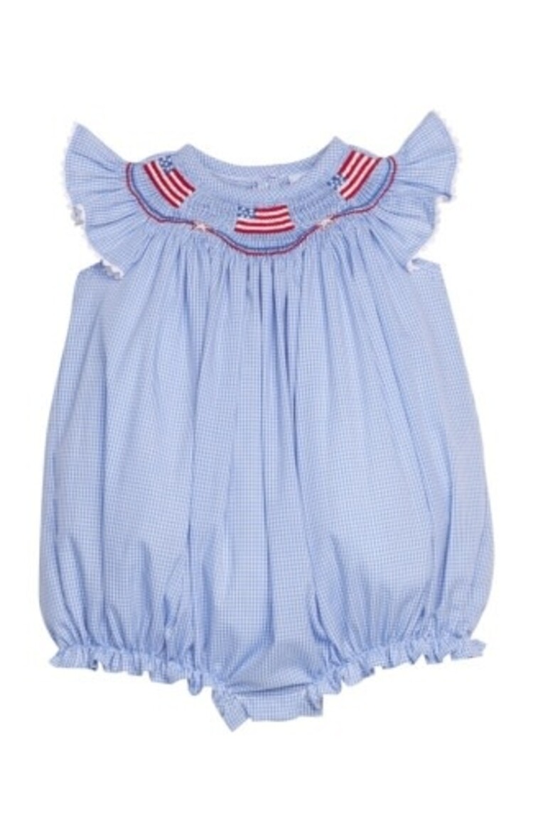 Little English Flags Smocked Bishop Bubble