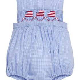 Little English Flags Smocked Apron Bubble