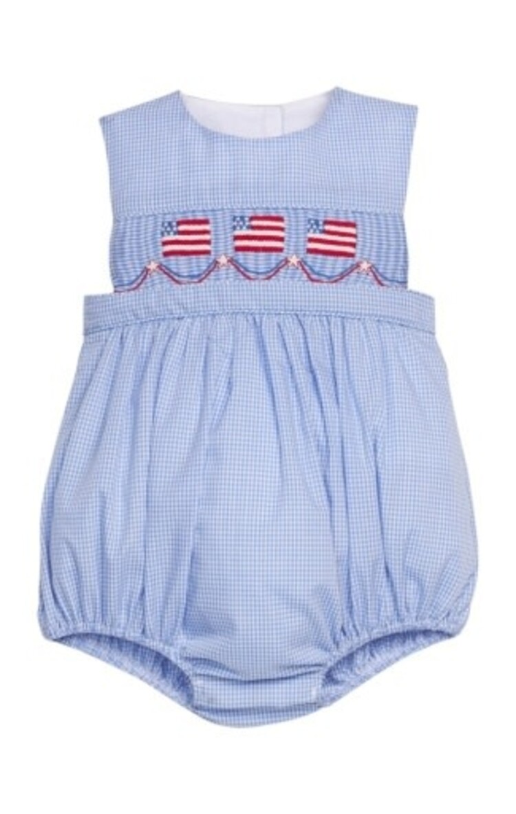 Little English Flags Smocked Apron Bubble