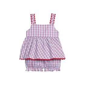 Little English Patriotic Plaid Evie Bloomer Set