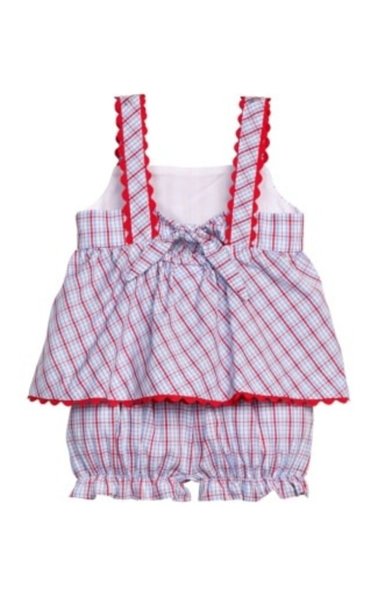 Little English Patriotic Plaid Evie Bloomer Set