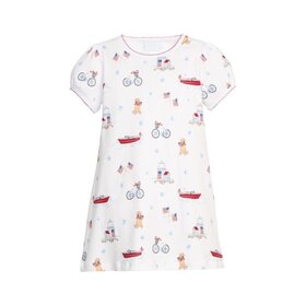 Little English Coastal Summer Printed T-Shirt Dress