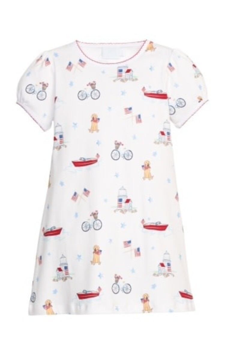 Little English Coastal Summer Printed T-Shirt Dress