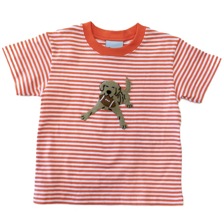 The Smiley Crab Orange Stripe Football Dog Shirt