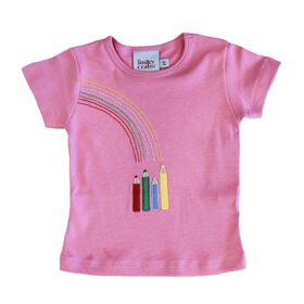 The Smiley Crab Pink Crayon Rainbow Shirt