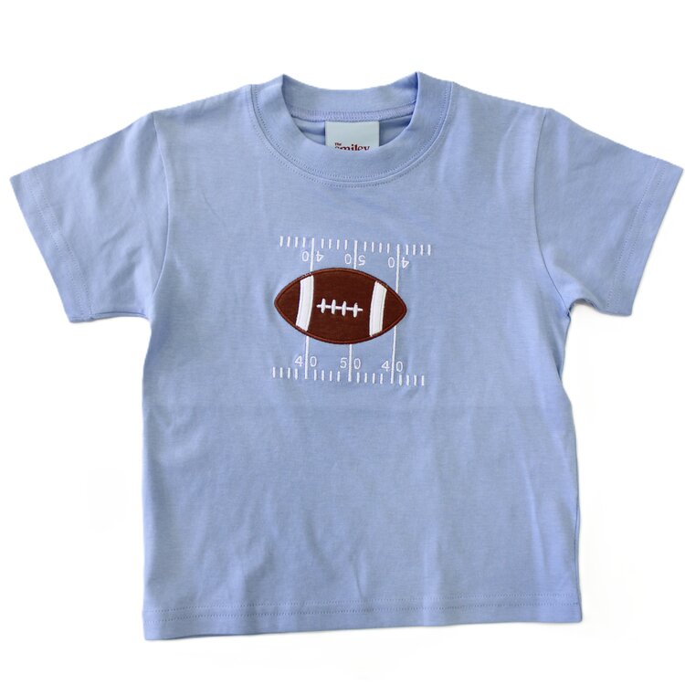 The Smiley Crab Blue Football Yardline Shirt