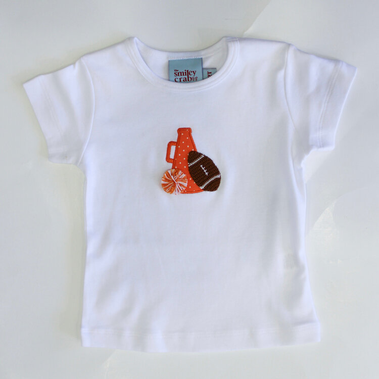 The Smiley Crab Orange Megaphone & Pom Pom Shirt