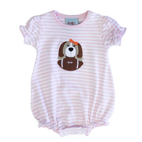 The Smiley Crab Pink Stripe Football Hound Dog Bubble