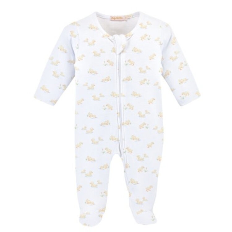 Baby Club Chic Tiny Baby Duckies Zip Footie
