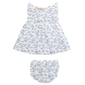 Baby Club Chic Blue Toile Ruffle Dress
