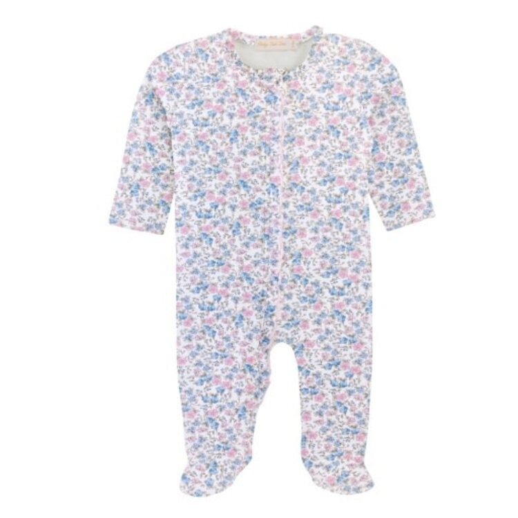 Baby Club Chic Tiny Soft Floral Zip Footie