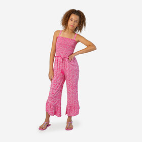 Joyous & Free Pink Hibiscus Ditsy Sunset Romper