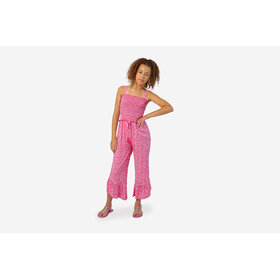 Joyous & Free Pink Hibiscus Ditsy Sunset Romper