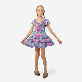Joyous & Free Blue Tropical Sylvia Dress