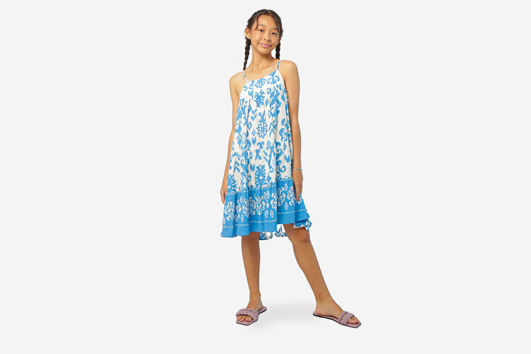 Joyous & Free Blue Ikat Cabanna Dress