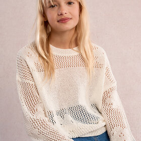 Molly Bracken White Knit Sweater