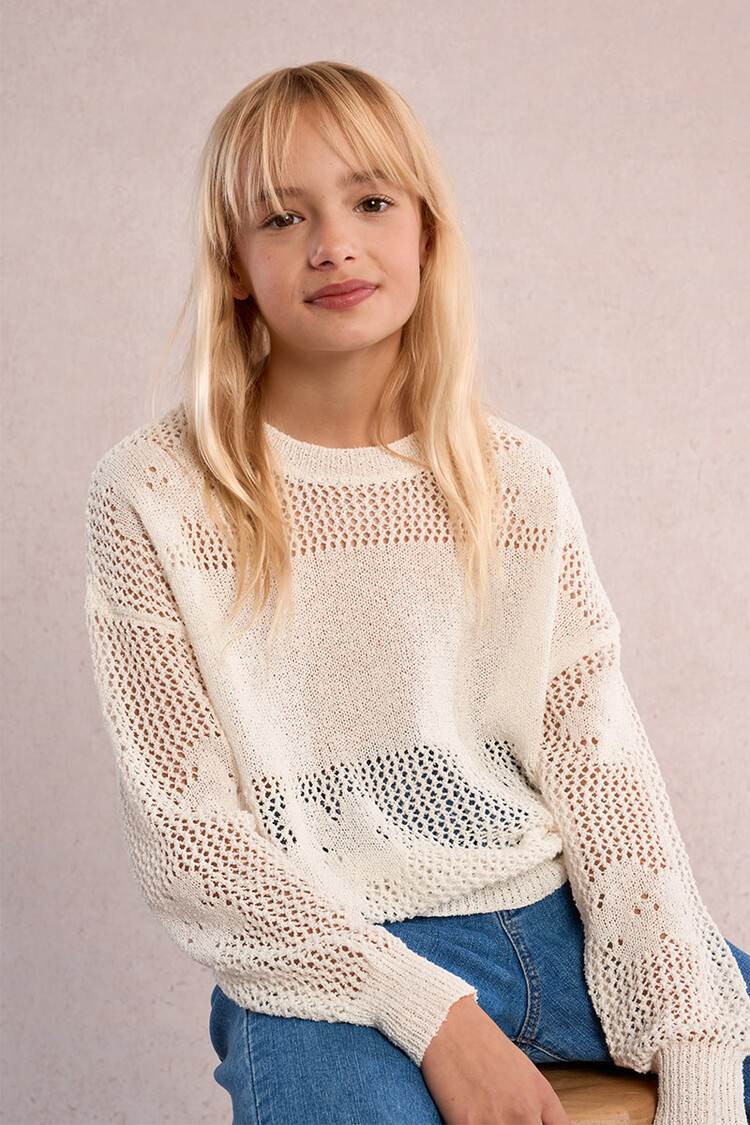 Molly Bracken White Knit Sweater