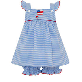 Petit Bebe Blue Stripe Flag Bloomer Set
