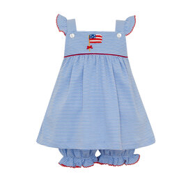 Petit Bebe Blue Stripe Flag Bloomer Set