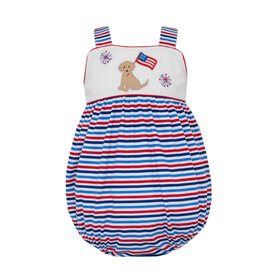 Claire & Charlie Patriotic Stripe Dog w/ Flag Bubble