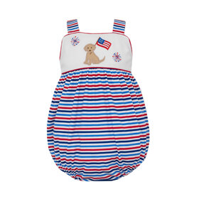 Claire & Charlie Patriotic Stripe Dog w/ Flag Bubble