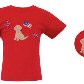 Claire & Charlie Red Dog w/Flag Shirt