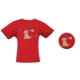 Claire & Charlie Red Dog w/Flag Shirt